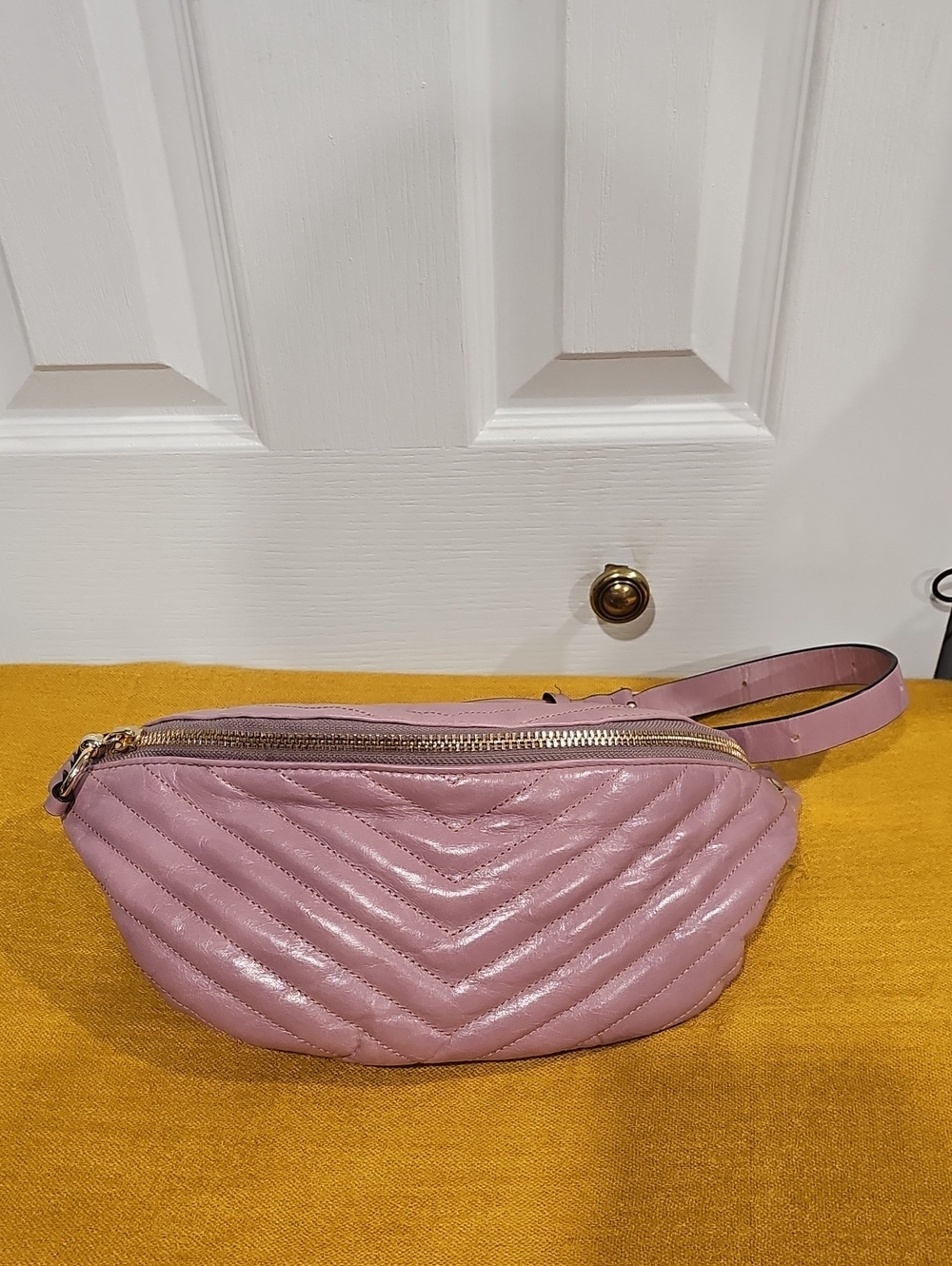 Rebecca Minkoff Edie Leather Sling Waist Bag Mauve EUC